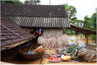 Cô lập trong lũ, dân đói rét, cầm hơi bằng mỳ gói_0