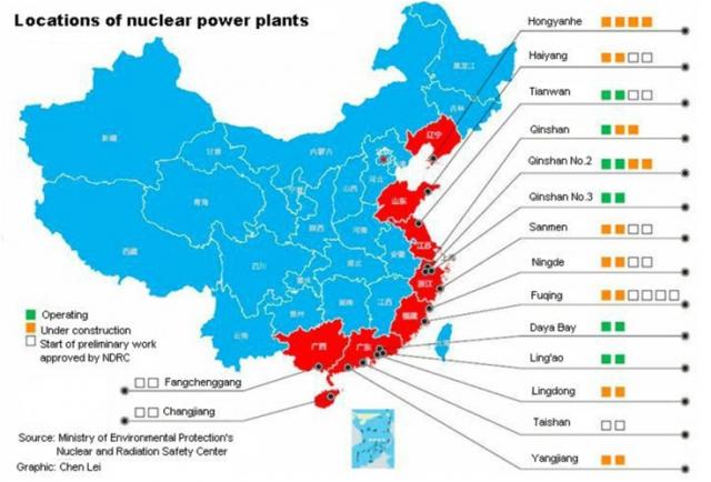 Hàng loạt lò phản ứng hạt nhân của TQ nằm rất gần Việt Nam - 0