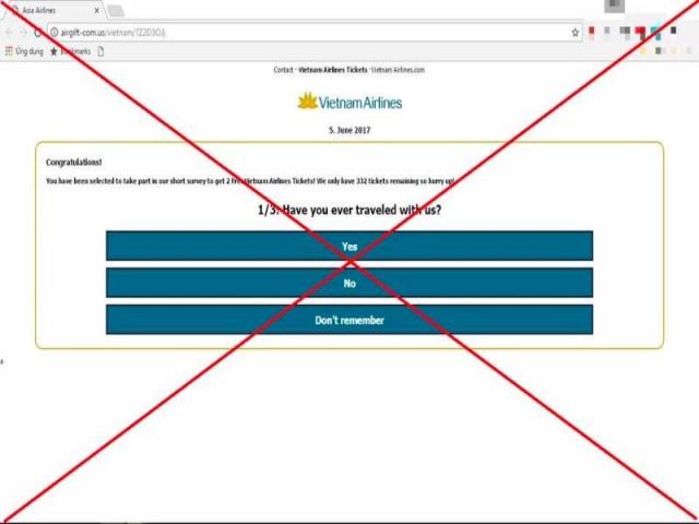 Cảnh giác với những trang web lừa tặng vé máy bay miễn phí - 0
