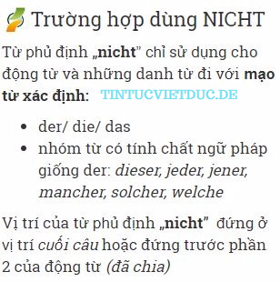 cach dung kein nicht trong tieng duc