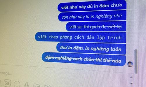 Hướng dẫn in nghiêng, gạch chân khi chat Facebook  - 0