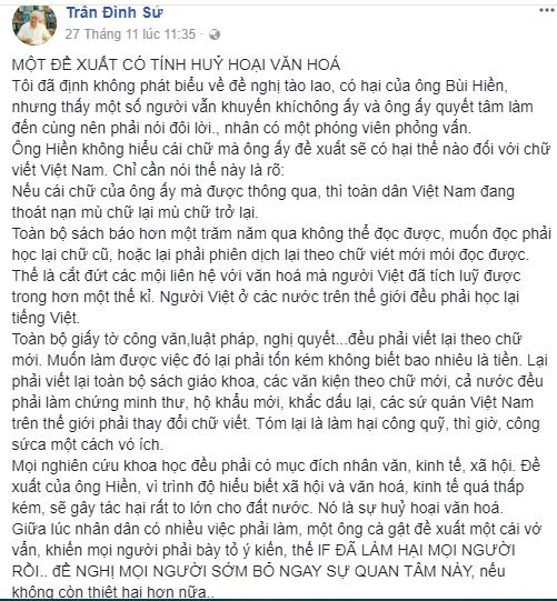 Cái tiến Tiếq Việt: Đề xuất của ông có tính hủy hoại Văn Hóa - 1