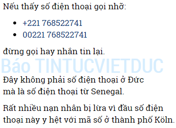 canh sat duc hay can than day khong phai la so dien thoai o duc nho ky de tranh mat tien