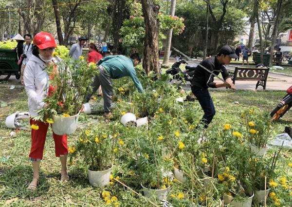 Hàng trăm chậu hoa bị đập bỏ ở chợ hoa lớn nhất Sài Gòn - 2