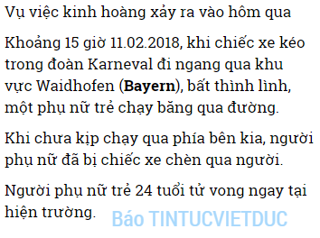 bayern tham gia karneval phu nu tre bi xe chen qua nguoi va tu vong tai cho