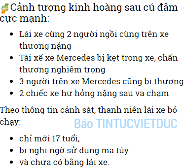 duc thanh nien 17 tuoi lao xe nhu dien chay tron canh sat gay tai nan kinh hoang