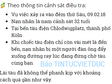 kinh hoang canh sat duc chet tham khi bi day xuong duong ray tau dien dang chay toi