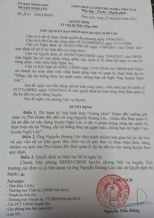 Nghệ An: Giật mình sai phạm trong dự án 80 tỷ khiến Giám đốc BQLDA bị giáng chức - 0