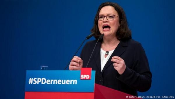 Đức: Bà Andrea Nahles làm nữ chủ tịch đầu tiên của đảng SPD - 0