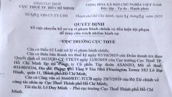 42 2 Asanzo Va Cac Don Vi Lien Quan Co Dau Hieu Tron Thue Hon 4200 Ti Dong