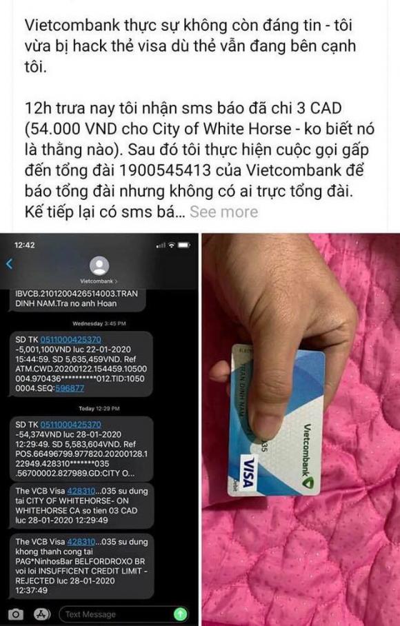 42 3 Nhieu Chu The Visa Mat Tien Oan Do Giao Dich Gia Mao Vietcombank Cam Ket Se Hoan Tien