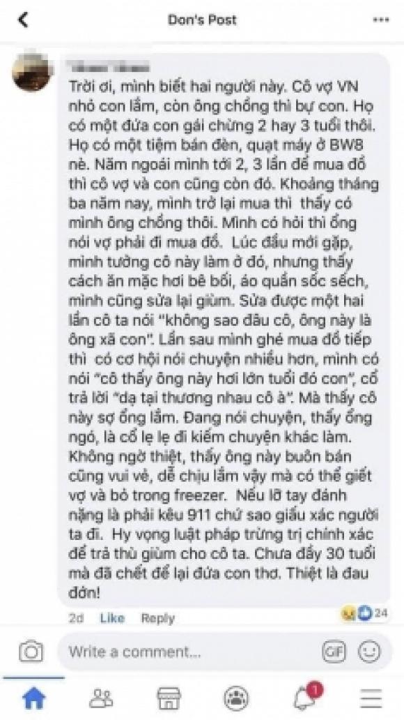 42 5 Chong Tay Sat Hai Vo Viet Roi Bo Vao Tu Lanh Nan Nhan Nhieu Lan Keu Cuu Tren Facebook