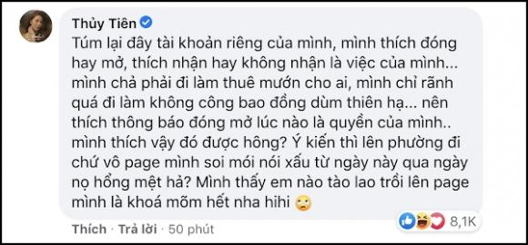 42 3 Thuy Tien Bi Chi Trich Du Doi Khi Tuyen Bo Minh Thich Dong Hay Mo Tai Khoan La Viec Cua Minh