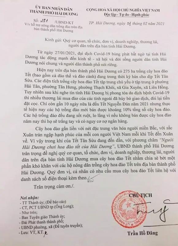 42 2 Hai Duong Keu Goi Nguoi Mua Dao Tet Ho Tro Nong Dan Bi Anh Huong Boi Dich Covid 19