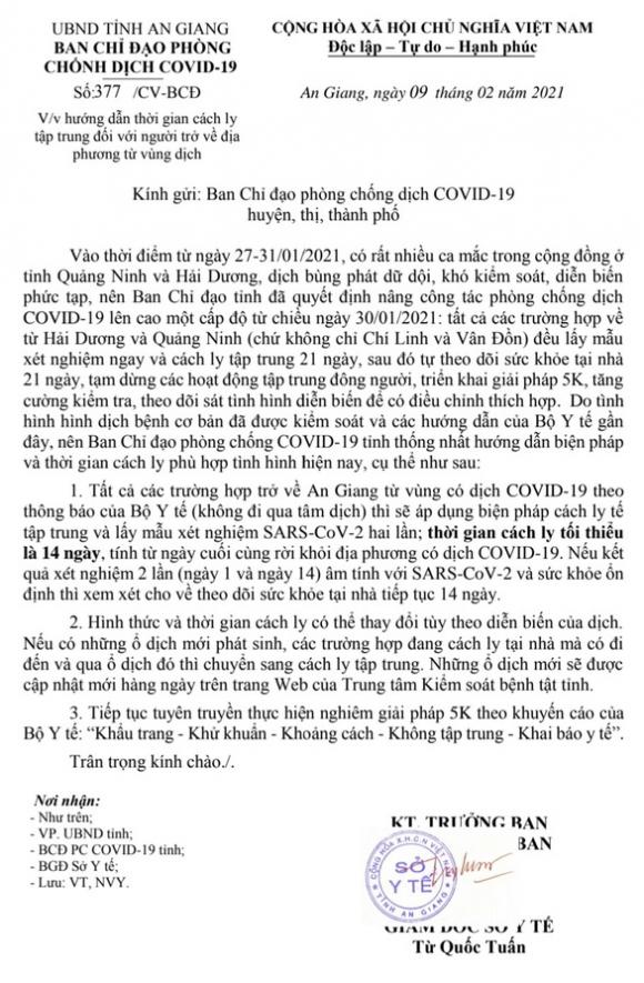 42 2 An Giang Cach Ly Tap Trung Tat Ca Nguoi Ve Tu Cac Tinh Co Ca Nhiem Cong Dong