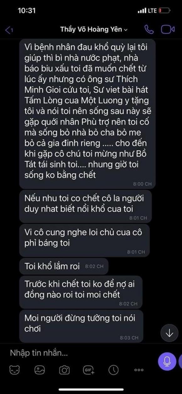 42 5 Vo Ong Dung Lo Voi Chia Se Doan Tin Nhan Duoc Cho La Cua Vo Hoang Yen Noi Dang Buon Chan Dinh Cao Dau Va Da Chuan Bi Cach De Chet