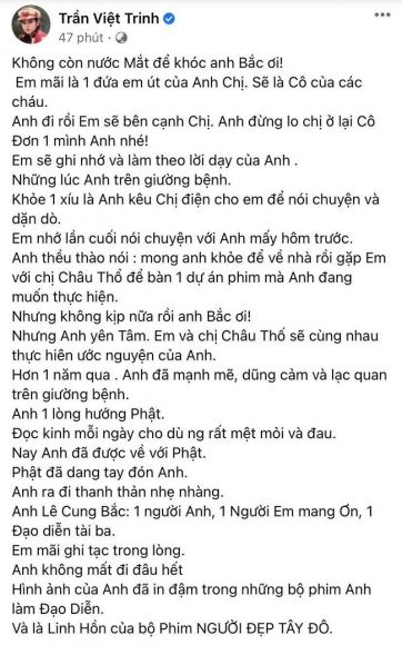 2 Dao Dien Le Cung Bac Cua Nguoi Dep Tay Do Qua Doi Viet Trinh Va Dan Sao Viet Bang Hoang Thuong Tiec