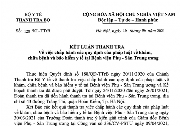 2 Thanh Tra Bo Y Te Phe Binh Bac Si Bv Phu San Tw Viet Chu Xau Nhu Ga Boi