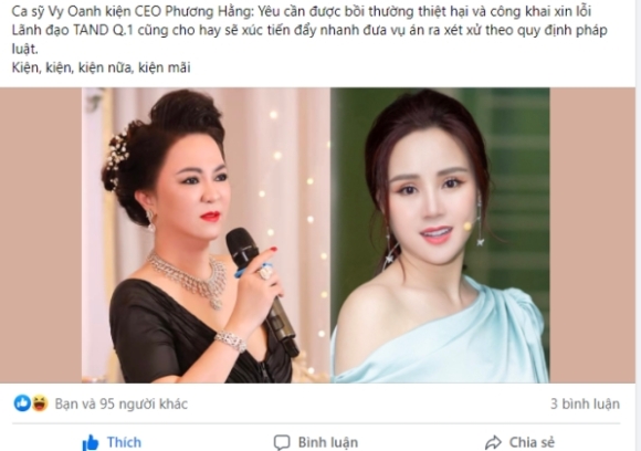 2 Cdm Xon Xao Truoc Tin Vy Oanh Khoi Kien Ba Phuong Hang Va Ban Than Tran Thanh Ve Toi Nhuc Ma