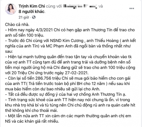 3 Duoc Quyen Gop 800 Trieu Va 1 Chiec O To Sau 8 Thang Nghe Si Thuong Tin Khong Con Ca Tien De Mua Thuc An