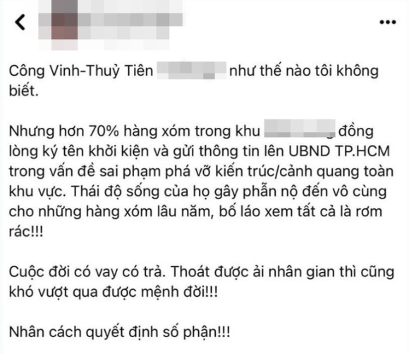 4 Nong Thuy Tien   Cong Vinh Bi Nhieu Hang Xom Doi Khoi Kien To Cao Thai Do Bo Lao Voi Nguoi Xung Quanh