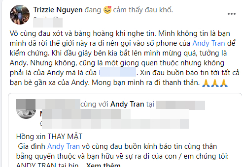 2 Le Quyen Bang Hoang Vo Cu Bang Kieu Xot Xa Khi Nhan Tin Ban Than Qua Doi Vi Benh Tat