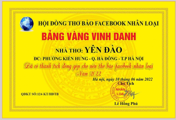 2 Cuoi Nga Nghieng Voi Bang Vang Vinh Danh Cua Hoi Dong Tho Bao Facebook Nhan Loai