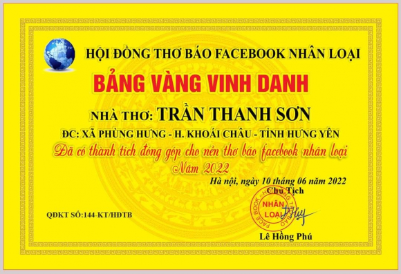 5 Cuoi Nga Nghieng Voi Bang Vang Vinh Danh Cua Hoi Dong Tho Bao Facebook Nhan Loai