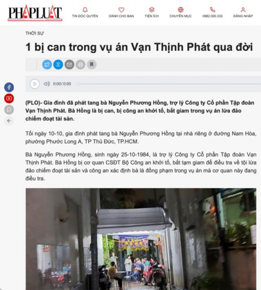 4 Bao Chi Vn Dong Loat Go Tin Ve Cai Chet Cua Nguyen Phuong Hong   Bi Can Vu Van Thinh Phat