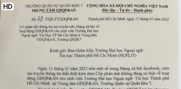 3 Moi Cong An Xac Minh Thong Tin Lan Truyen Hai Nu Sinh Huflit Bi Xam Hai Tinh Duc