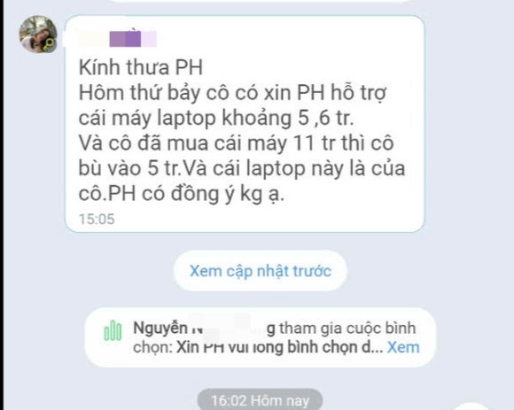 2 Xin Phu Huynh Ung Ho Mua Laptop Bat Thanh Giao Vien Khong Soan De Cuong On Tap