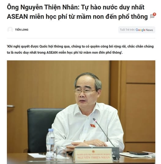 1 Tu Hao Nuoc Duy Nhat Asean Mien Hoc Phi Tu Mam Non Den Pho Thong Hinh Nhu Ong Nguyen Thien Nhan Nham