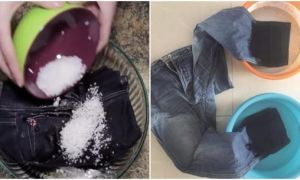 Đổ muối lên quần jeans, mặc cả đời chẳng lo phai màu