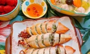 Hướng dẫn làm mực nhồi thịt lá lốt đậm đà đưa cơm