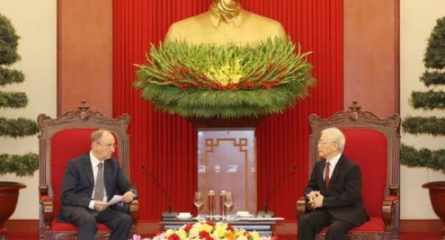 Tổng Bí thư, Chủ tịch nước Nguyễn Phú Trọng tiếp Thư ký Hội đồng An ninh Liên...