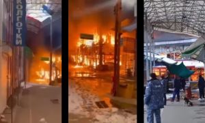 Cháy chợ có đông người Việt làm ăn tại Kharkiv