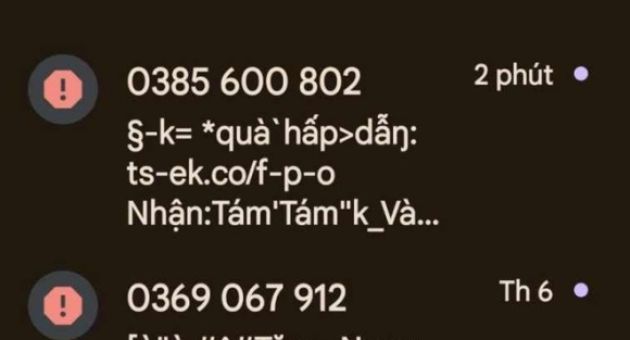 Xuất hiện tin nhắn rác