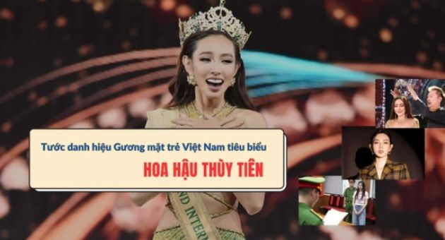 Hoa hậu Thùy Tiên bị tước danh hiệu Gương mặt trẻ Việt Nam tiêu biểu